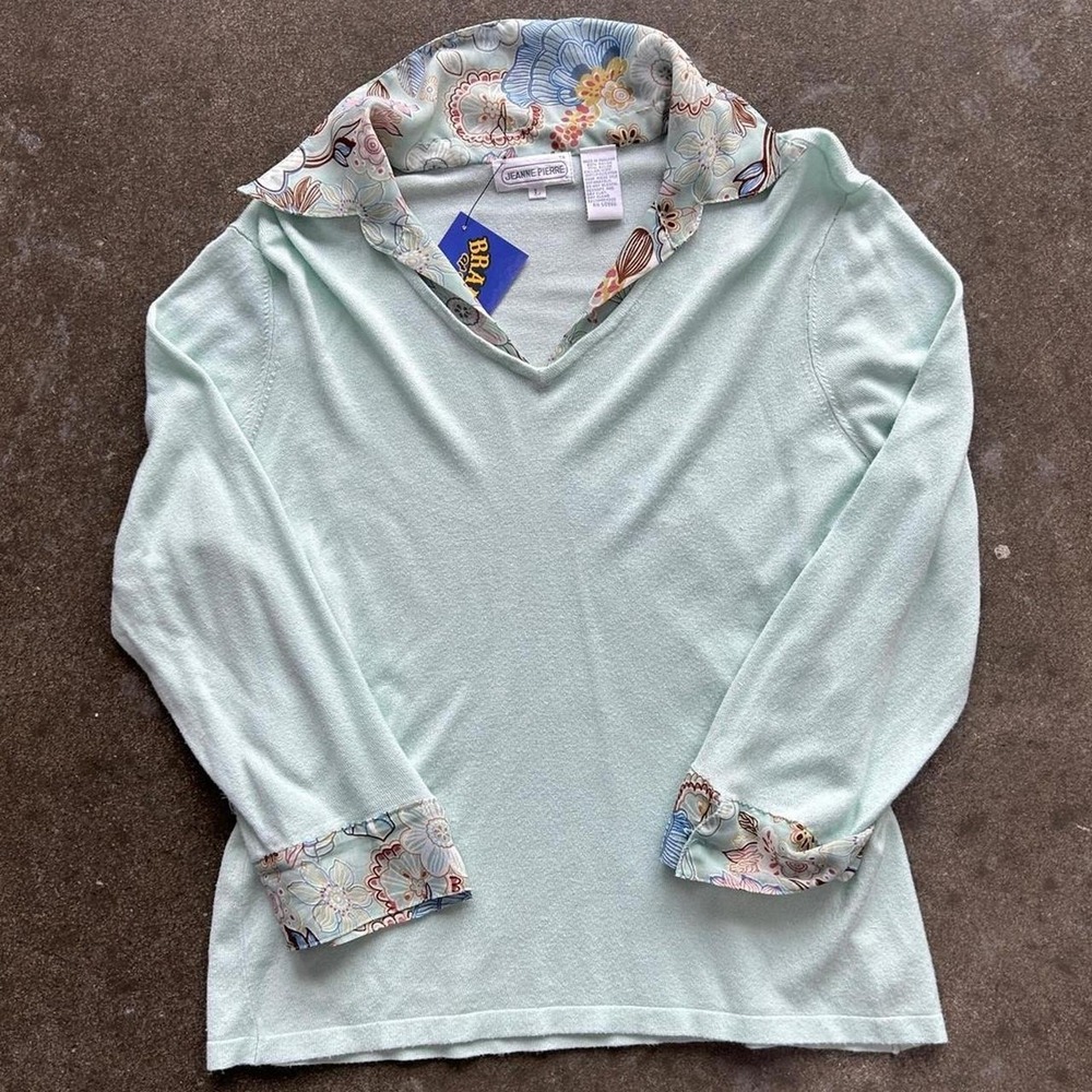 Vintage Jeanne Pierre Floral Size Large Long Sleevesweater top